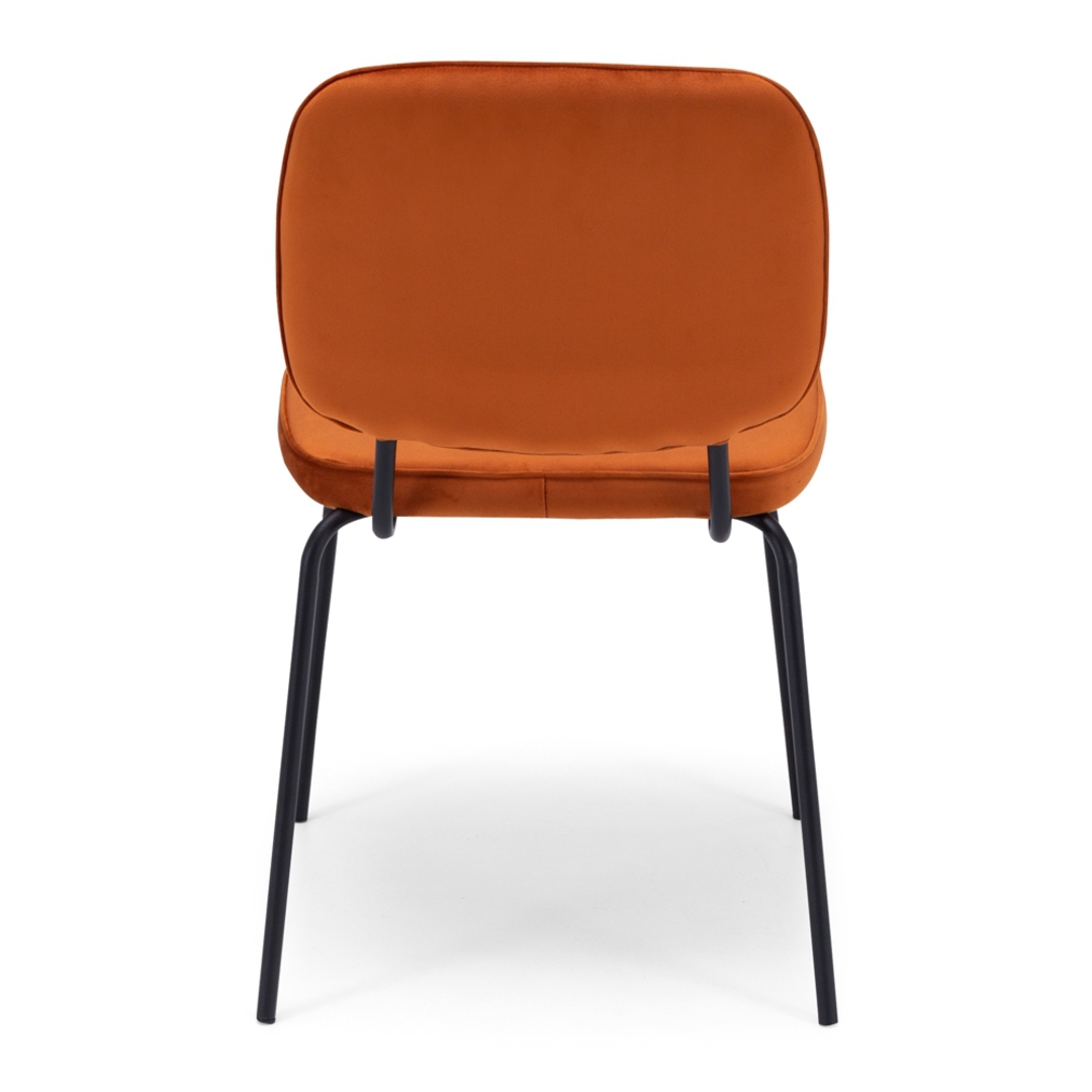 Clyde Dining Chair Burnt Orange Velvet image 3